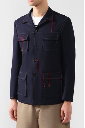 Однобортный пиджак с контрастной отделкой Marni Marni GUMU0008U0/S49425 вариант 2 купить с доставкой