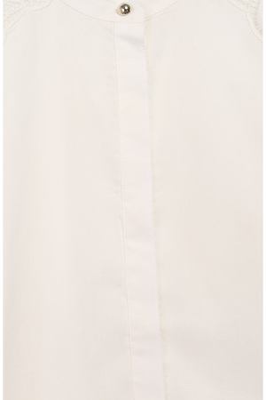 Хлопковая блуза с кружевной отделкой Chloé Chloe C15872/14A купить с доставкой