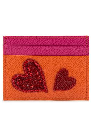 Кожаный футляр для кредитных карт с аппликацией из пайеток Dolce & Gabbana Dolce & Gabbana BI0330/AU127