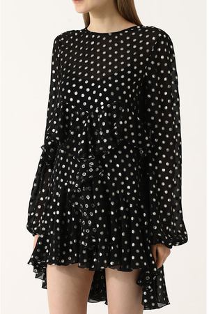 Шелковое мини-платье асимметричного кроя Saint Laurent Saint Laurent 496862/Y342G
