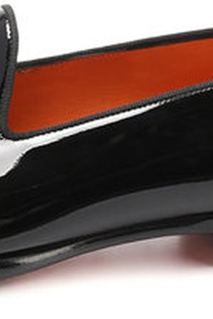 Лаковые слиперы на низком каблуке Santoni Santoni MCNC13909LG1IVER купить с доставкой