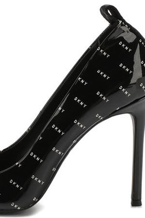 Лаковые туфли с логотипом бренда на шпильке DKNY DKNY K3871375 купить с доставкой