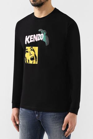 Хлопковый лонгслив с принтом Kenzo Kenzo 5TS1184SF