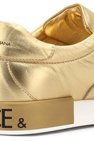 Кожаные кеды с застежкой велькро и декором Dolce & Gabbana Dolce & Gabbana D10782/AZ169/37-39