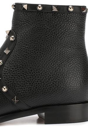 Кожаные ботинки Valentino Garavani Rockstud Rolling на низком каблуке Valentino Valentino QW2S0I58/HTX купить с доставкой