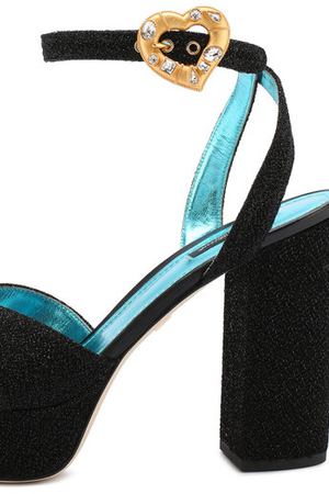 Текстильные босоножки Keira на устойчивом каблуке и платформе Dolce & Gabbana Dolce & Gabbana CR0567/AH928 купить с доставкой
