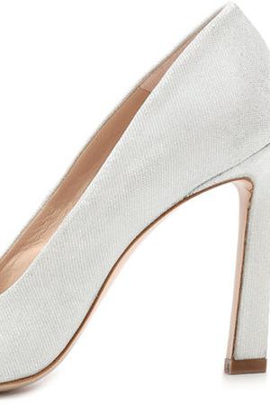 Текстильные туфли на геометричном каблуке Stuart Weitzman Stuart Weitzman XL20512