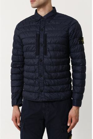 Стеганый пуховик на кнопках с отложным воротником Stone Island Stone Island 681510424 вариант 2