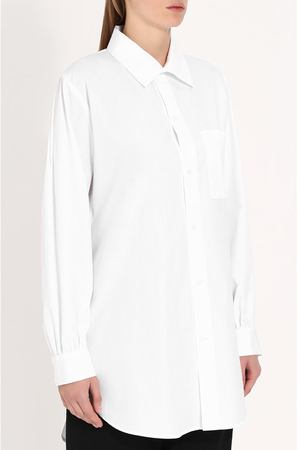 Удлиненная хлопковая блуза с накладным карманом Yohji Yamamoto Yohji Yamamoto YK-B11-001 купить с доставкой