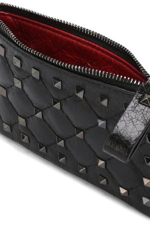 Кожаный футляр для ключей Valentino Garavani Rockstud Spike на молнии Valentino Valentino PW2P0P40/ARD купить с доставкой