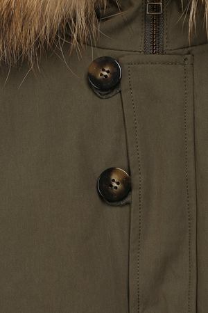Шерстяная куртка с меховой отделкой на капюшоне Yves Salomon Enfant Yves Salomon 9WEV023XXD0XW/4-6 купить с доставкой