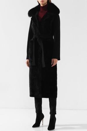 Пальто из смеси шерсти и кашемира с меховой отделкой Yves Salomon Yves Salomon 9WYM04620CDPL купить с доставкой