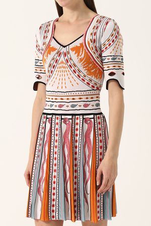 Приталенное мини-платье с коротким рукавом Roberto Cavalli Roberto Cavalli GQM430/MI001 купить с доставкой