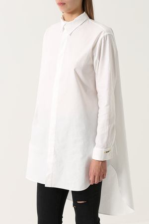 Хлопковая блуза свободного кроя с удлиненной спинкой Yohji Yamamoto Yohji Yamamoto FQ-B52-002