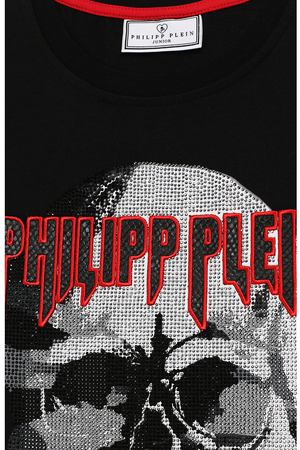 Хлопковая футболка со стразами Philipp Plein Philipp Plein A18C BTK0524 PJY002N/12-16 купить с доставкой