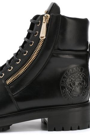 Высокие кожаные ботинки на шнуровке Balmain Balmain W8HA414/Z028 купить с доставкой