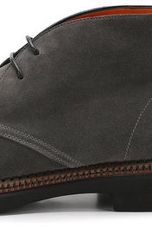 Замшевые ботинки на шнуровке Santoni Santoni MGC016374JZ5ESYWG62