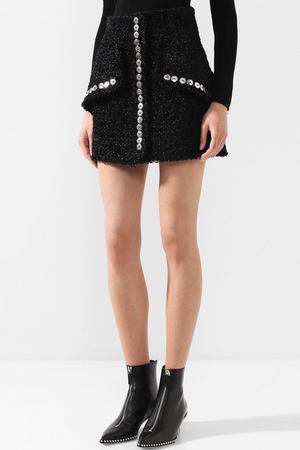 Буклированная мини-юбка с контрастными пуговицами Alexander Wang Alexander Wang 1W385048C2