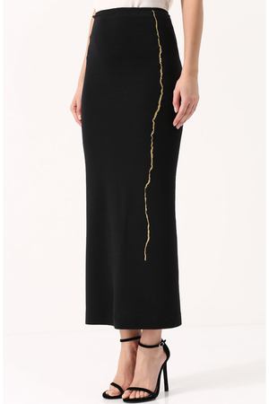 Шерстяная юбка-карандаш с контрастной вышивкой Haider Ackermann Haider Ackermann 174-2412-236 купить с доставкой