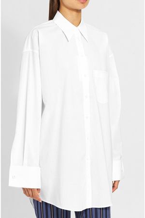 Однотонная хлопковая блуза свободного кроя Mm6 MM6 Maison Margiela S32DL0205/S47294