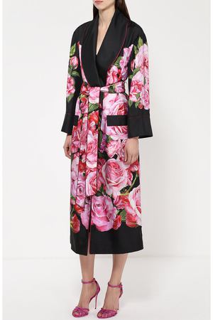 Шелковое пальто с цветочным принтом и поясом Dolce & Gabbana Dolce & Gabbana 0102/F0R74T/GDC94