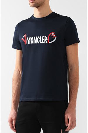 Хлопковая футболка с принтом Moncler Moncler D2-091-80252-50-8390Y купить с доставкой