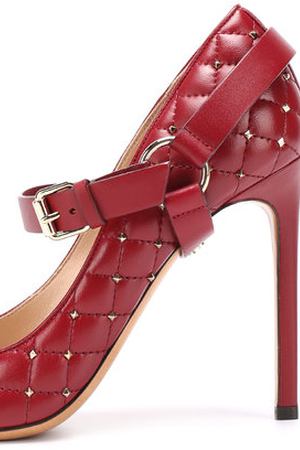 Кожаные стеганые туфли Valentino Garavani Rockstud Spike на шпильке Valentino Valentino NW2S0E30/RZB купить с доставкой