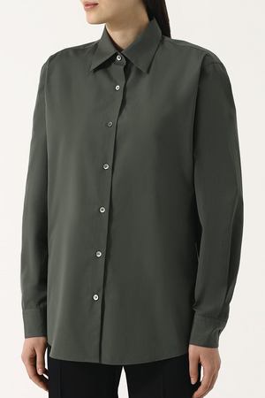 Однотонная хлопковая блуза свободного кроя Dries Van Noten Dries Van Noten 181-10753-5240 вариант 4 купить с доставкой