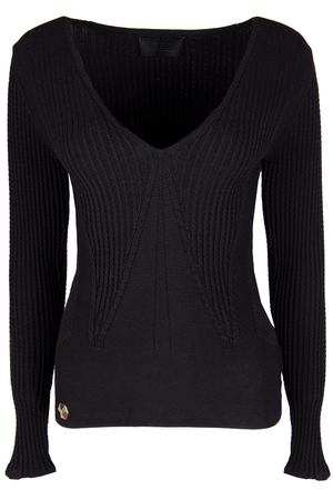 Однотонный пуловер Philipp Plein Philipp Plein CW623380 Черный, косичка, плетение