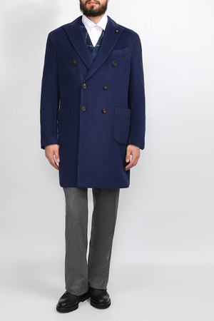 Двубортное пальто Lardini Lardini IE611AV-34/849W9 Синий/двубортный купить с доставкой