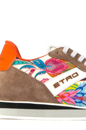 Комбинированные кроссовки ETRO ETRO s12047 3165 990 Бежевый, Цветочный принт