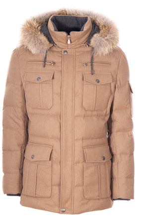 Пуховая куртка из шерсти Brunello Cucinelli MM4281195  Бежевый вариант 3 купить с доставкой