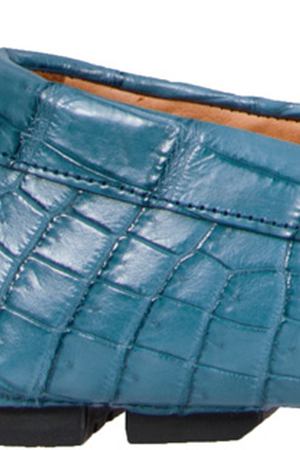 Мокасины из кожи крокодила Del Dami Del Dami 3518 Синий вариант 3