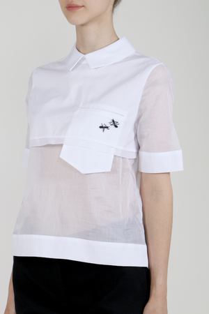 Хлопковая блуза  ERMANNO SCERVINO Ermanno Scervino d322k318msc Белый купить с доставкой