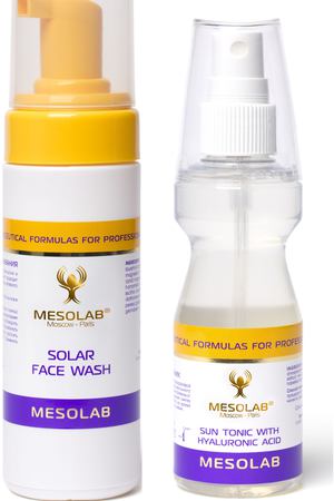MESOLAB Пенка солнечная для умывания 160 мл + Тоник солнечный гиалуроновый 100 мл / SUN TONIC WITH HYALURONIC ACID + SOLAR FACE WASH Mesolab 225127
