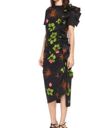 Платье-миди с флористическим принтом и крупным воланом Isa Arfen 12154 вариант 2 купить с доставкой