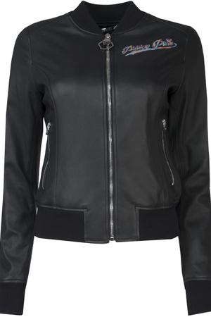 Кожаная куртка с вышивкой Philipp Plein Philipp Plein S17C WLB0029 Черный/тигр на спине купить с доставкой