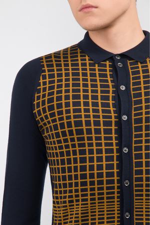 Шерстяной кардиган John Smedley John Smedley  TAILING JAQ-син.желт.кл