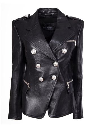 Кожаная куртка Balmain Balmain 147354l015 Черный купить с доставкой