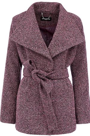 Короткое полушерстяное пальто с поясом La Reine Blanche 10585 купить с доставкой