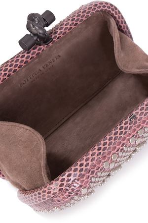 Кожаный клатч Knot Bottega Veneta Bottega Veneta 113085/5774 Розовый/клепки вариант 2 купить с доставкой