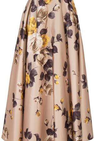 Приталенное платье ROCHAS Rochas 501304 Бежевый Желтый розы