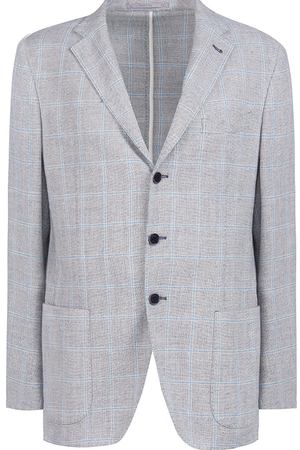 Шерстяной пиджак  Cantarelli Cantarelli 113/61171/серый/голубой/клетка