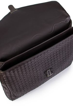 Кожаный портфель с плетением Bottega Veneta Bottega Veneta 002 113095/v4651/2006 Коричневый купить с доставкой