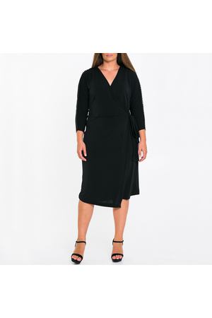 Платье с запахом и длинными рукавами, украшенными бусинами Mat fashion 112946