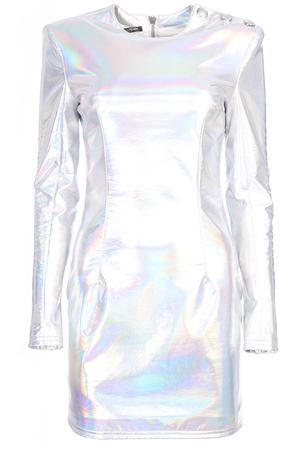 Сияющее платье-мини Balmain pf06469x091 Серебряный