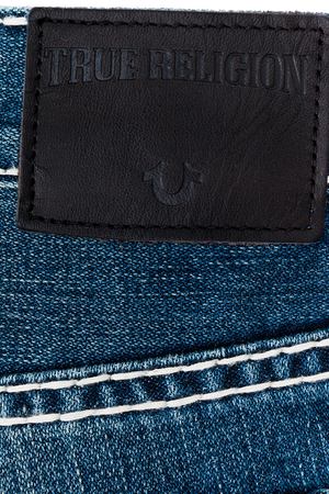 Джинсы с потертостями True Religion True Religion 213-4-бойфр,бел строч Синий