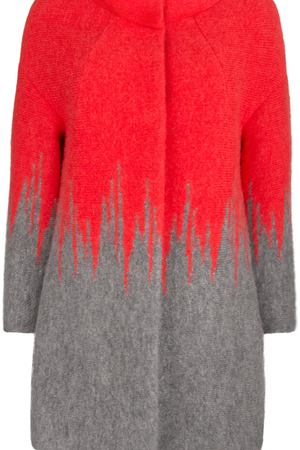 Двухцветное пальто Les Copains Les Copains OL8110-сер-красн купить с доставкой