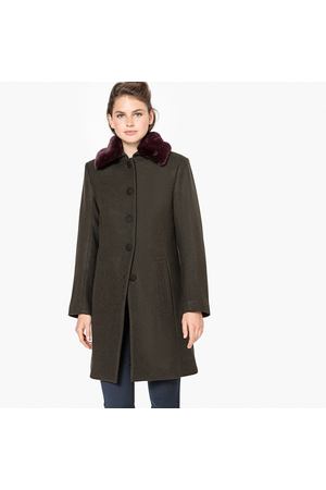 Пальто из смесовой шерстяной ткани с воротником из искусственного меха MADEMOISELLE R 109489