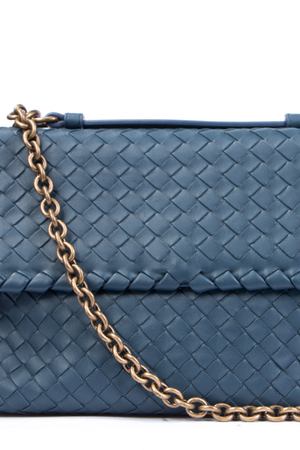 Кожаная сумка Olimpia Bottega Veneta Bottega Veneta 386498 Голубой купить с доставкой